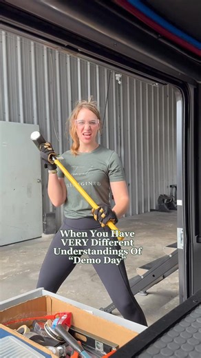 When demo day means two very different things 😂🔨 Chase and I showed up ready to demolish a house… Sledgehammers ✔️ Saws ✔️ Safety glasses ✔️ Full dramatic energy ✔️ And the team from Go RV Solar (@gorvsolar) walks in like: “Yeah… you won’t need any of that. Just this one tool.” Turns out we’re building a custom RV solar power system… not tearing down walls 😅⚡ We’re so excited to officially share our RV solar build partnership — bringing off-grid power, energy independence, and smarter full-ti