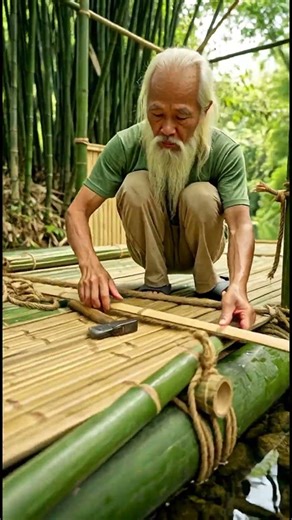 Old grandpa made a beautiful bamboo house #bambooart #bamboocraft #bamboo #handcrafted #handmade