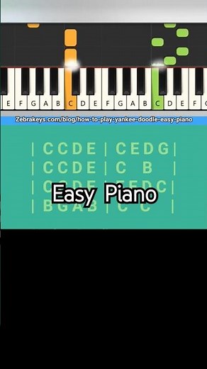 Learn Easy Piano, Yankee Doodle with music notes