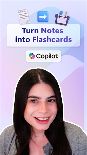 Microsoft 365 on Instagram: "Notes ➡️ Flashcards, fast. See how Copilot in OneNote transforms your study workflow. Try Microsoft 365 Premium today. Link in bio."