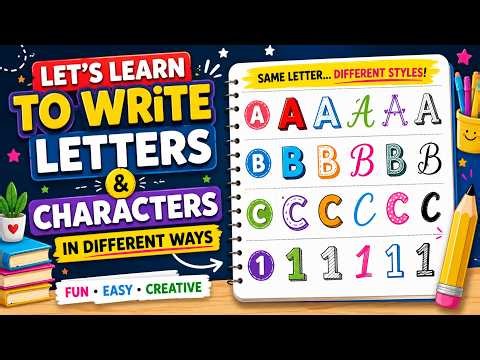 Let's Learn to Write Letters & Characters in Different Ways | Creative Handwriting Tutorial