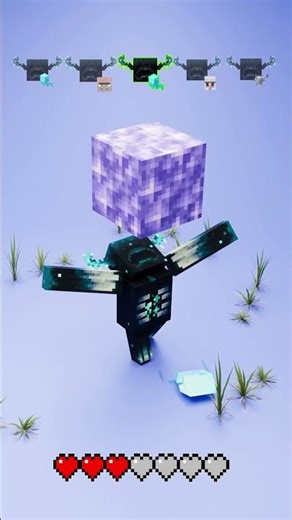 Minecraft Mobs VS The Warden Hero Satisfying 3D Particles!