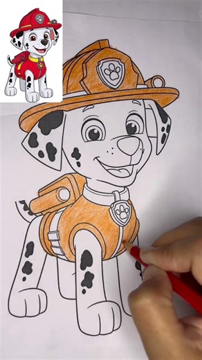 I Drew a Firefighter Dog 🐶🔥 | Firehouse Dog Fan Art #shorts