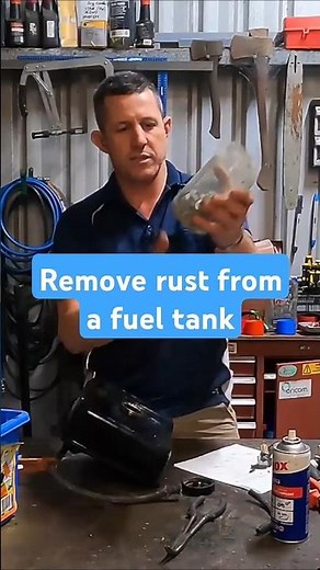 How to remove rust from a fuel tank! #shorts
