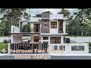4 Bedroom Two Storey House Design with Floor Plan