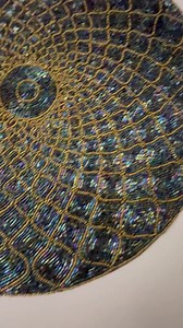 Handmade Beaded Placemat: Blue Table Charger Plate, 14 Inch - Etsy