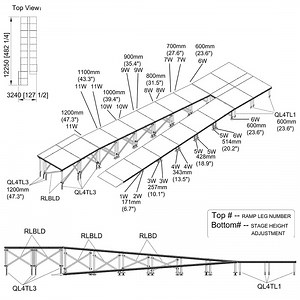 Universal Switchback ADA Wheelchair Ramp with Landing for 48" High Stages