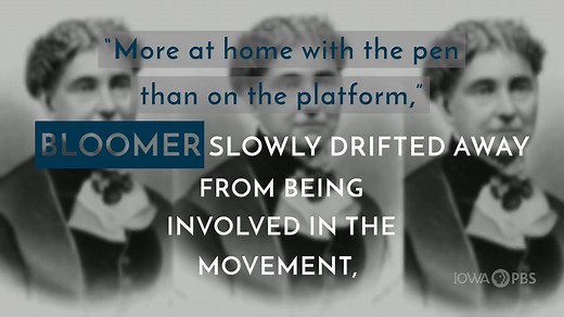 While Amelia Bloomer is best known for the style of dress that shares her name, she also served as the first woman president of the Iowa Woman Suffrage Association. Learn more about some of the Iowa women who participated in the local and national suffragist movements >>> iowapbs.org/catt #IowaHistory | Iowa PBS