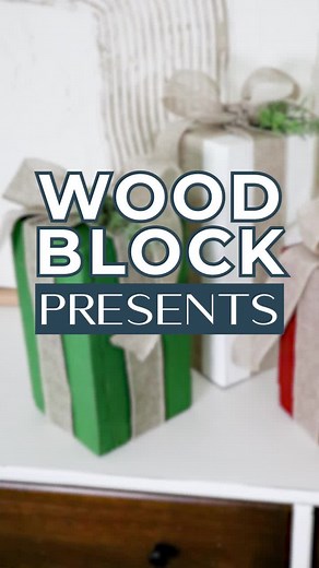 DIY Christmas Wood Block Presents Tutorial