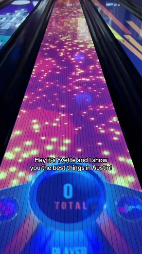 FUN THINGS TO DO AUSTIN- PINSTACK! Pinstack is a premier entertainment destination featuring full-sized bowling lanes, laser tag, an LED rock climbing wall, bumper cars, video games, VR, and a ropes course. This spot has a full-service bar and restaurant with delicious pizza and more. #austintexas #austinblogger #atxblogger #atx #austintx #thingstodoinaustin #austingames #austindatenight #austinfamilyfun #theaustintourist