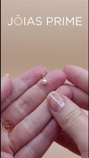 Brinco Ouro 18k Pérola 4mm