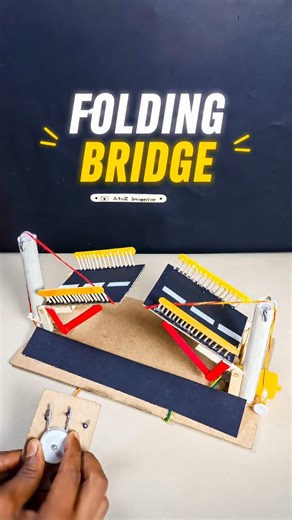 How To Make Unic Folding Brigde With Dc motor #shorts #scienceexperiment