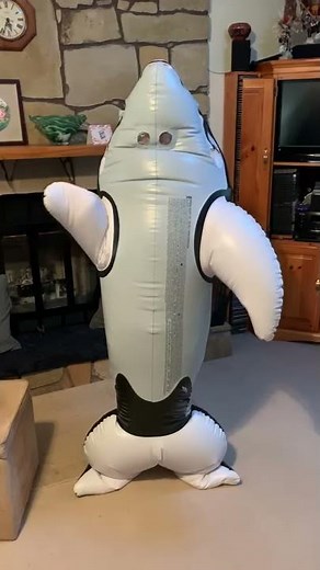 Testing a new inflatable pvc whale suit
