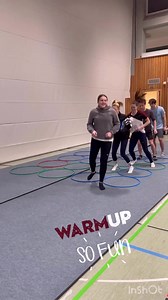 Warming up to MJ's legendary 'Billie Jean' song is certainly motivating, and great to develop rhythmic team skills! 🤩 I'd keep small groups in this activity, and focus on the return to the start requiring other skills such as hopping, skipping, bounding, and whole-body ideas such as cartwheels 🤸 Why not give them a choice? 🙃 Students could also do the same activity with chalk circles if you don't have enough hoops. And they can make up their own rhythmic team ideas too #creativity 🎥 teamgym.