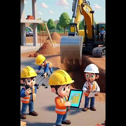 Cartoon Construction Team Engineers & Labour Building Dreams Together #construction