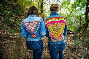 Women's Denim Jacket With Beaded Patches and Fringes - Handmade Unique Design - Ultimate Boho Style Gift, Jean Jacket. - Etsy