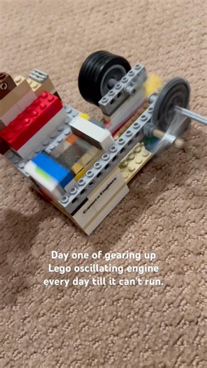 Day one of gearing up Lego vacuum engine every day till it can’t run. Read description for more.￼