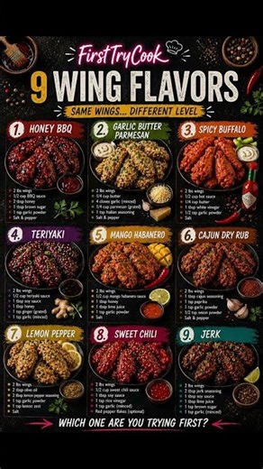 🍗🔥 9 Wing Flavors For Every Mood 😮‍💨