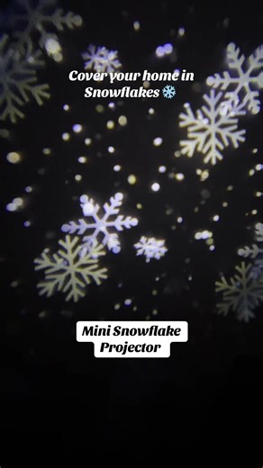 Cover your home and snowflakes! With this mini snowflake projector the further away you get from the ceiling or walls the larger the projection is it could cover your entire ceiling, walls or even floor. #miniprojector #christmasprojector #snowflakes #christmasdecor #tiktokshopholidayhual