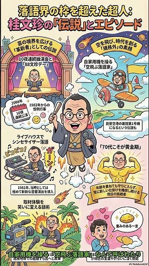 🛩️桂文珍：落語界を空から変える異才の伝説録