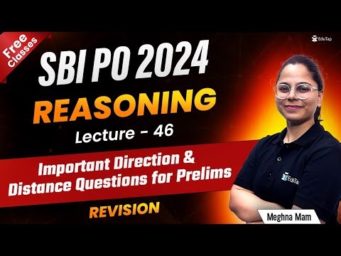 SBI PO 2024 Reasoning Free Online Classes |SBI PO Direction & Distance Practice Question for Prelims
