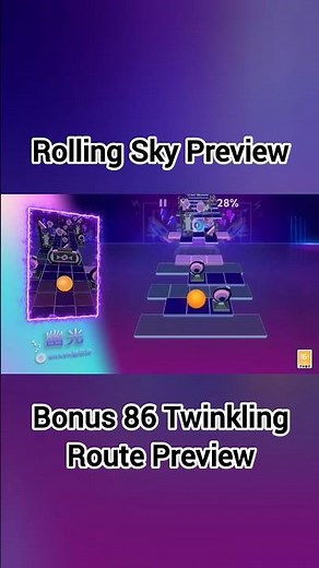 Rolling Sky Bonus 86 Twinkling Route Preview! #rollingsky #gameplay