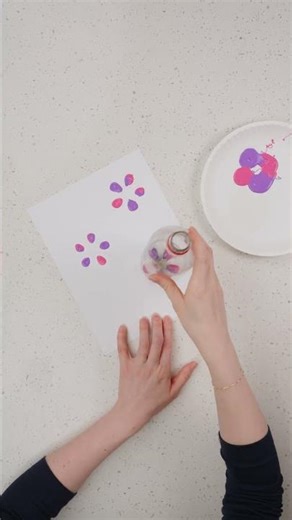 Bottle Print Button Flower Craft