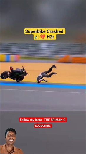Superbike Crashed Kawasaki Ninja H2r #shorts #bikecrash #bikecrashing #h2r #kawasaki