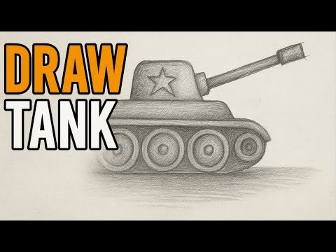 Amazing tank pencil drawing - watch the final result