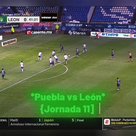 Puebla vs León. (jornada 11 Goles, tarjeta roja resumen)