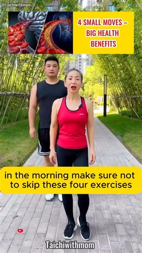 4.3K views · 1.6K reactions | Big Health Boost Don’t Skip These 4 Morning Exercises! In just 5–10 minutes, these four simple exercises can energize your body, improve circulation, and strengthen immunity. Start your day right—your health will thank you! #MorningWorkout #HealthyHabits #DailyWellness #BoostYourHealth | Taichi with Madam | Facebook