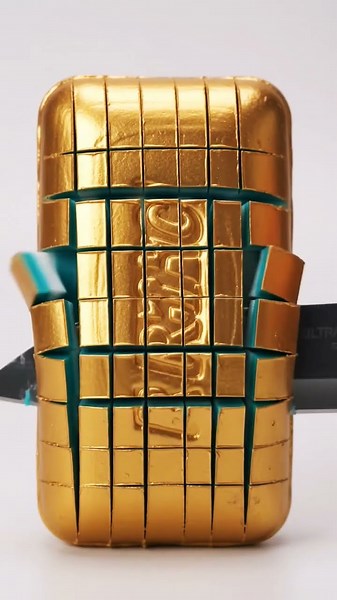 ✨ 🧼Gold & Turquoise Soap ASMR 💙 | Most Satisfying Soap Cube Cutting | Relaxing ASMR Sounds #Shorts