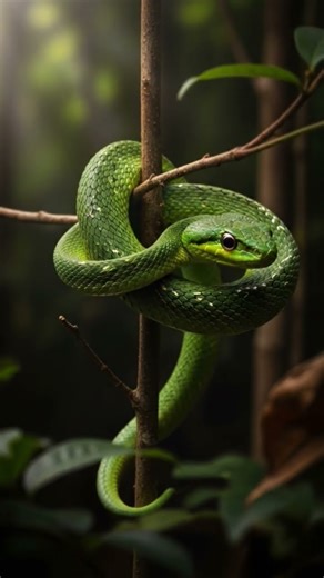 Boiga cyanea (Green Cat Snake)