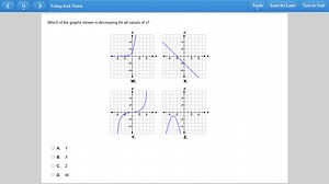 Which of the graphs shown is decreasing for all values of x?A... | Filo
