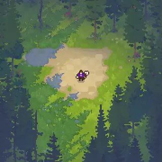 A lot more pixel art games would benefit from a world space texture approach for their terrain imo, instead of the classic tileset. This is pretty much a perfect example for it. Looks great, organic/natural and looks really fun to use