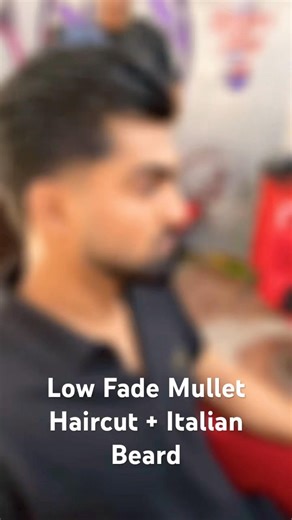 Low Fade Mullet Haircut + Italian Beard#solankisalon #beard #hairstyle #barberlife #barberlove
