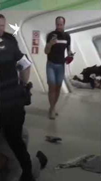 Basque flotilla activists tackled by police at Bilbao Airport after release from Israeli detention