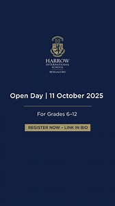 Step into a world where students lead, inspire, and grow into excellence. We’re thrilled to welcome parents to Harrow International School, Bengaluru, for our Open Day - a chance to explore how we nurture curiosity, confidence, and leadership in every child. Date: 11 Oct Time: 10:30 AM – 2 PM 📍 Harrow International School, Bengaluru Come and witness firsthand how your child’s journey to excellence begins here. Register now. (link in bio) We can't wait to see you there! | Harrow International Sc