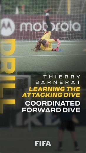 FIFA Training Centre on Instagram: "This drill adds an extra challenge, developing both coordination and cognitive skills during an attacking dive. The goalkeeper must use excellent coordination to establish the correct foot and leg to push off on to get to the ball as fast as possible. The objective is to adapt to the direction of the ball and get down to it before the attacker does."