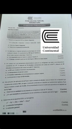 Ecuaciones Diferenciales: Examen Parcial Resuelto Rápido