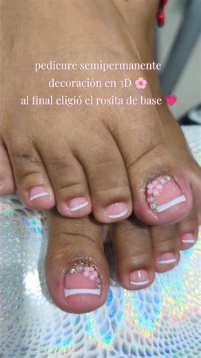 semi-permanent pedicure 💗🌸 #manicurist #pedicure #feet #nails #videoparati