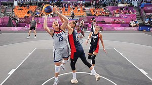 US women win first Olympic 3-on-3 basketball game with First Lady Jill Biden in attendance