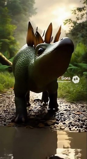 Baby Stegosaurus Walking on a Muddy Trail｜Every Step Leaves a Story #Stegosaurus