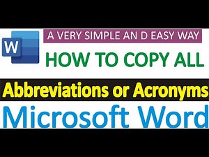 How to copy Abbreviations in Microsoft Word
