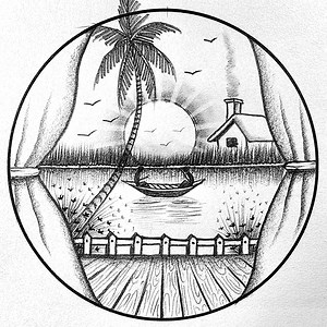 Drawing beautiful river windows circle scenery #riverview #pencilsketch | Md. Takbir Hossain