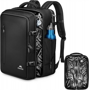 Matein 60L Vacuum Seal Travel Backpack for Men, Waterproof TSA Carry on Backpack Fits for 17 inch Laptop, Black