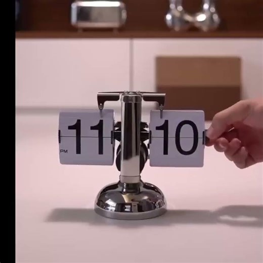 The Retro Flip Clock with Large Display Numbers brings classic charm to your desk, shelf or office.