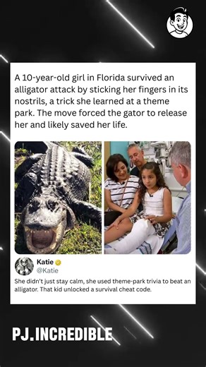 A 10-year-old girl in Florida survived an alligator attack by sticking her fingers in its nostrils