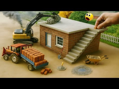 Thief Broke House | DIY Mini Tractor Iron Stair & Balcony House Fun Construction Science Project