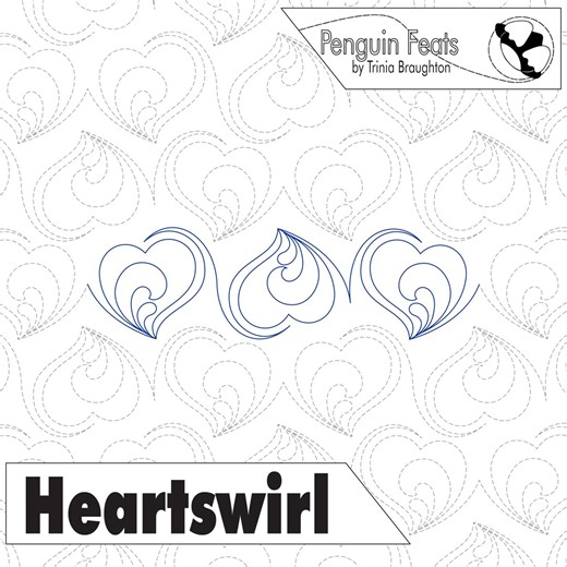Heartswirl Digital Quilting Pantograph: Modern Longarm E2E Quilt Pattern (instant Download) - Etsy